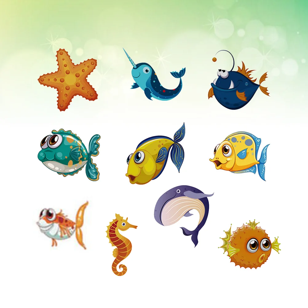 

10pcs Cartoon Sea Frosted Wall Paste Adhesive Anti- Kids Sticker for Bathtub