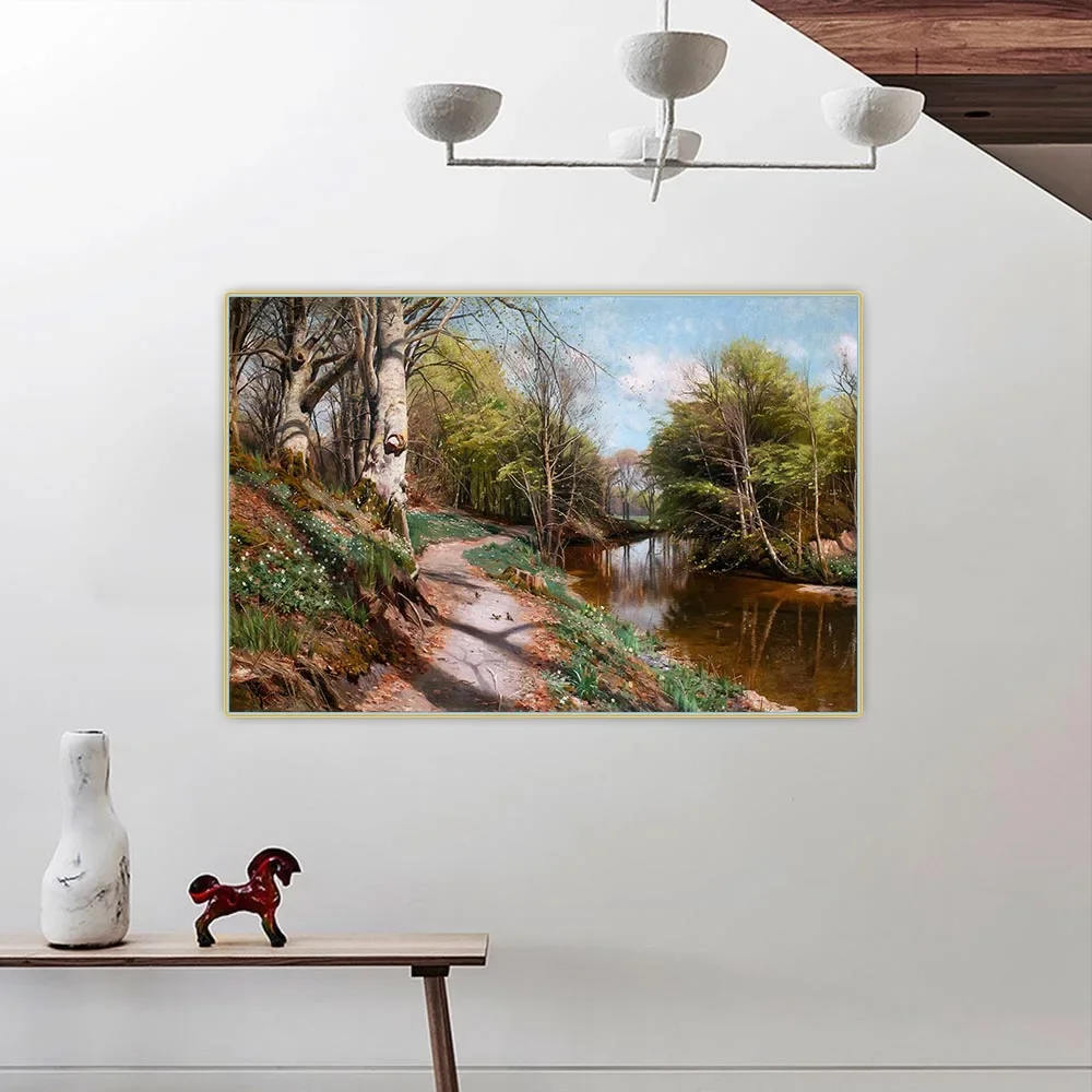 Картина Весенний пейзаж с маленькой рекой Citon