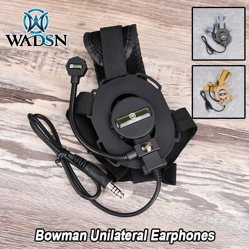 

WADSN Bowman Unilateral Communication Earphones Evo III Microphone Soft Shooting Tactical Headphone Removable Hunting Headsets