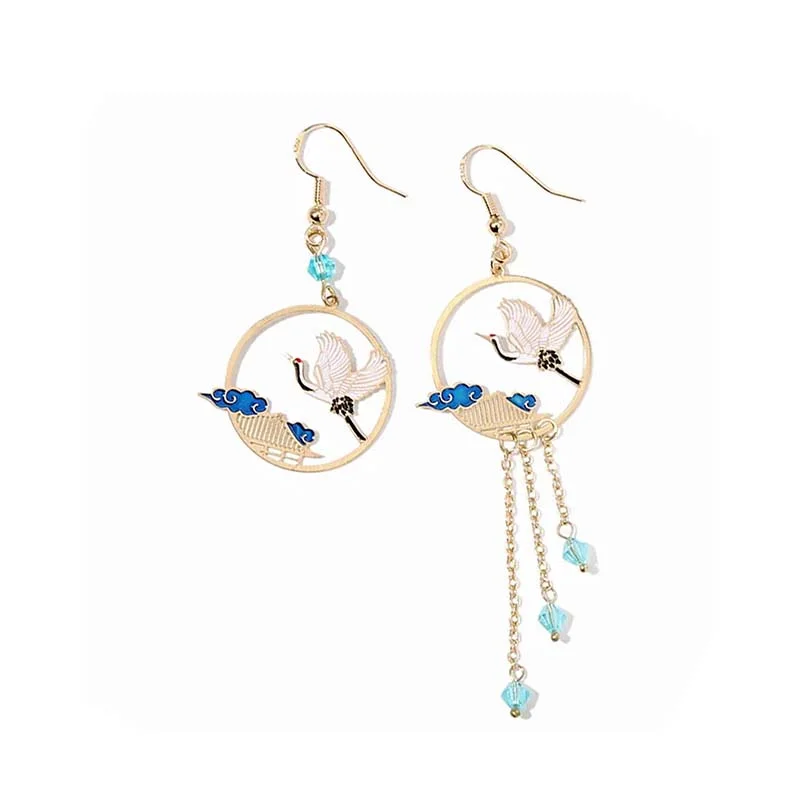 Элегантные серьги в китайском стиле с изображением благоприятных облаков и