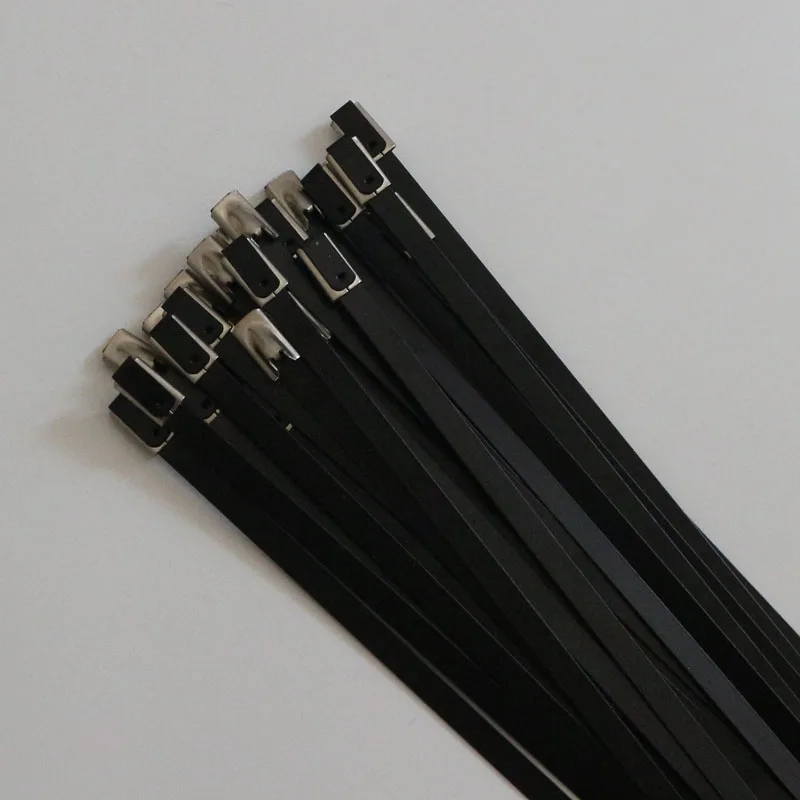 Бесплатная доставка 25 шт. черные металлические кабельные стяжки из нержавеющей