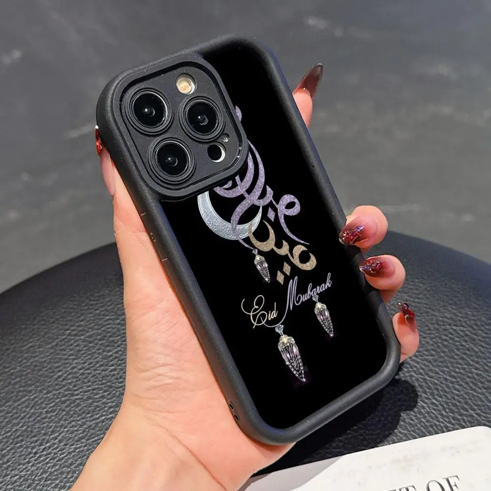 Фото Чехол для телефона «Ид Мубарак» для iPhone 17, 16, 15, 14, 13, 12, 11 Air Pro Max Plus, черный, мягкий, из ТПУ, противоударный №3