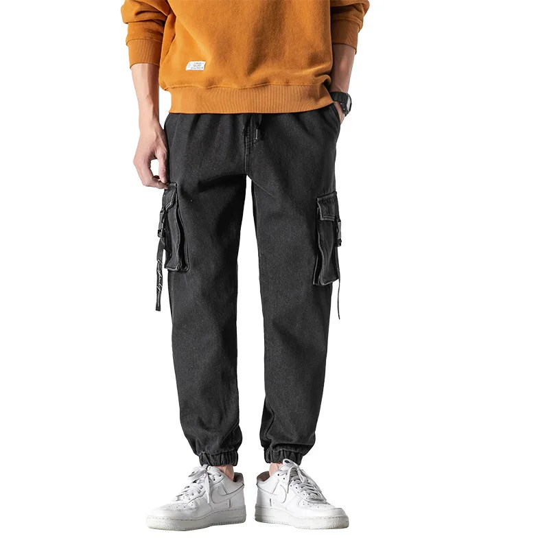 Cargo Pants Men 2021 Spring and Autumn New Jeans Japanese Trendy Brand Fashion Casual Trousers Men Blue Baggy Jeans