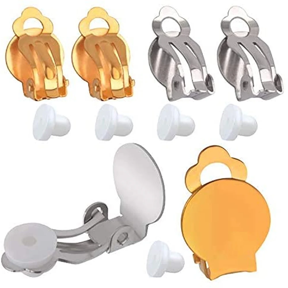 

20PCS Ear Clip Earring Blank Base Settings Without Piercing Fit 10mm Cabochon For DIY Jewelry Making Earring Finding,2 Color