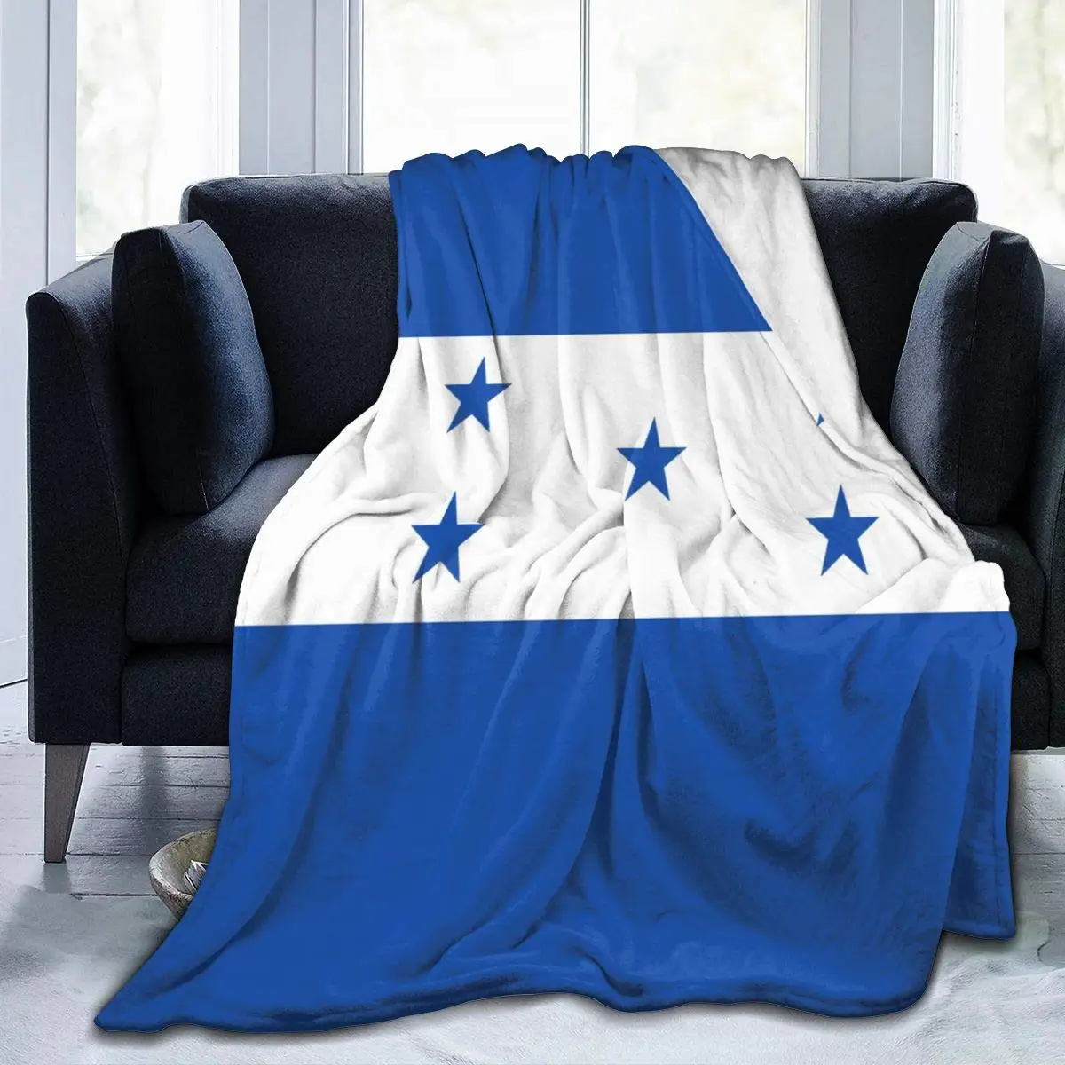 

Honduras Flag Sherpa Blanket Comfy Bed Blanket for Family Festival Gifts, Cozy Flannel Throw Blankets Durable Warm Sofa Blanket