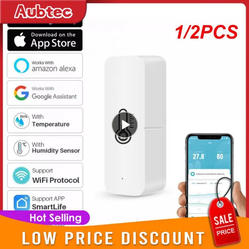 

Умный Wi-Fi датчик температуры и влажности Tuya Smart Wifi, 1/2 шт.