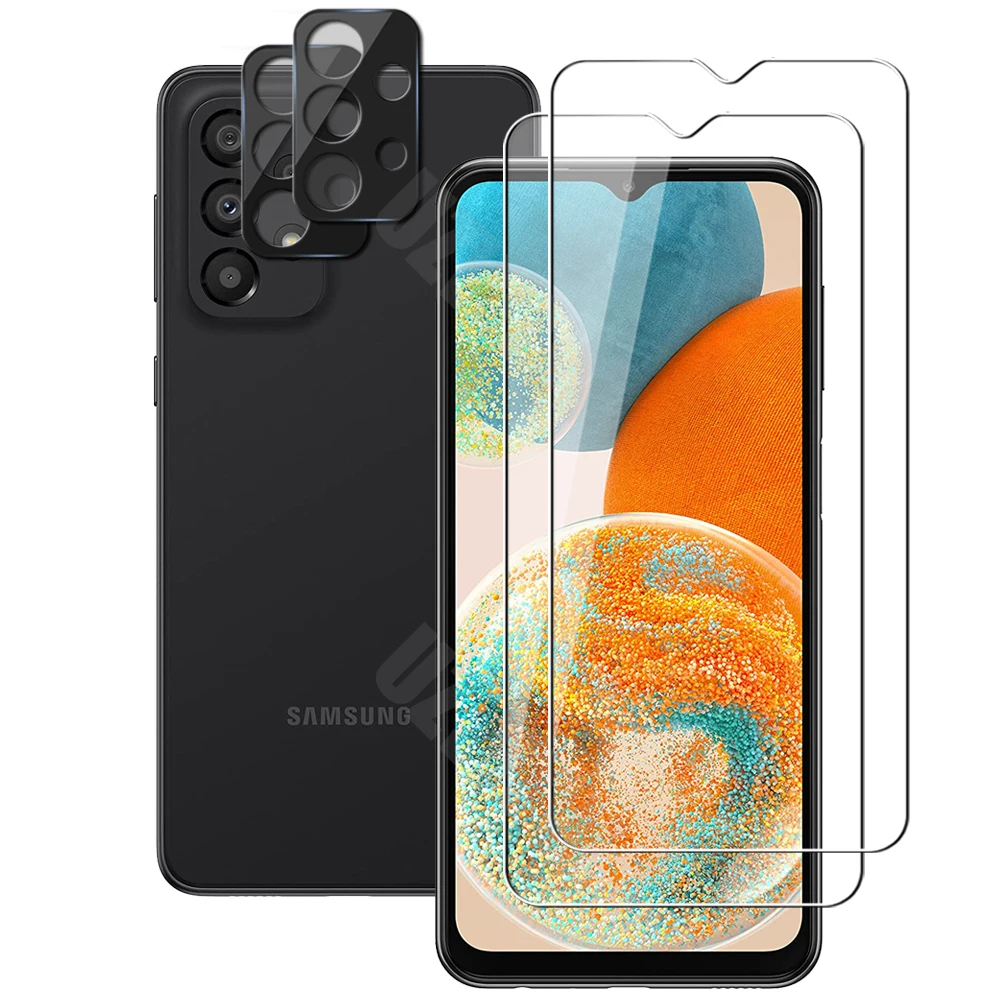

(2+2) For Samsung Galaxy A23 4G / 5G (2pcs) Camera Lens Film & (2pcs) Protective Phone Screen Protector Tempered Glass Guard