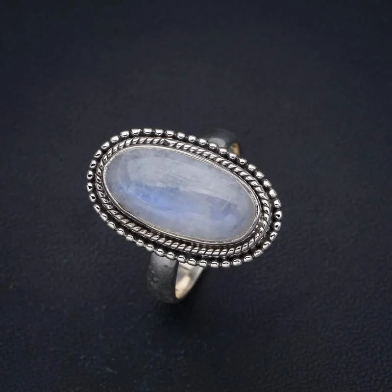

StarGems Moonstone Handmade 925 Sterling Silver Ring 7.75 F2587