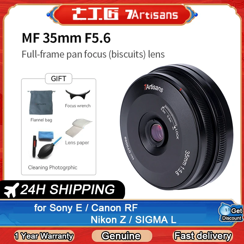 

7 artisans 35 мм F5.6 Prime полный объектив камеры для Sony E A7 A6500/Nikon Z/Leica L /Sigma L Mount Бесплатная доставка