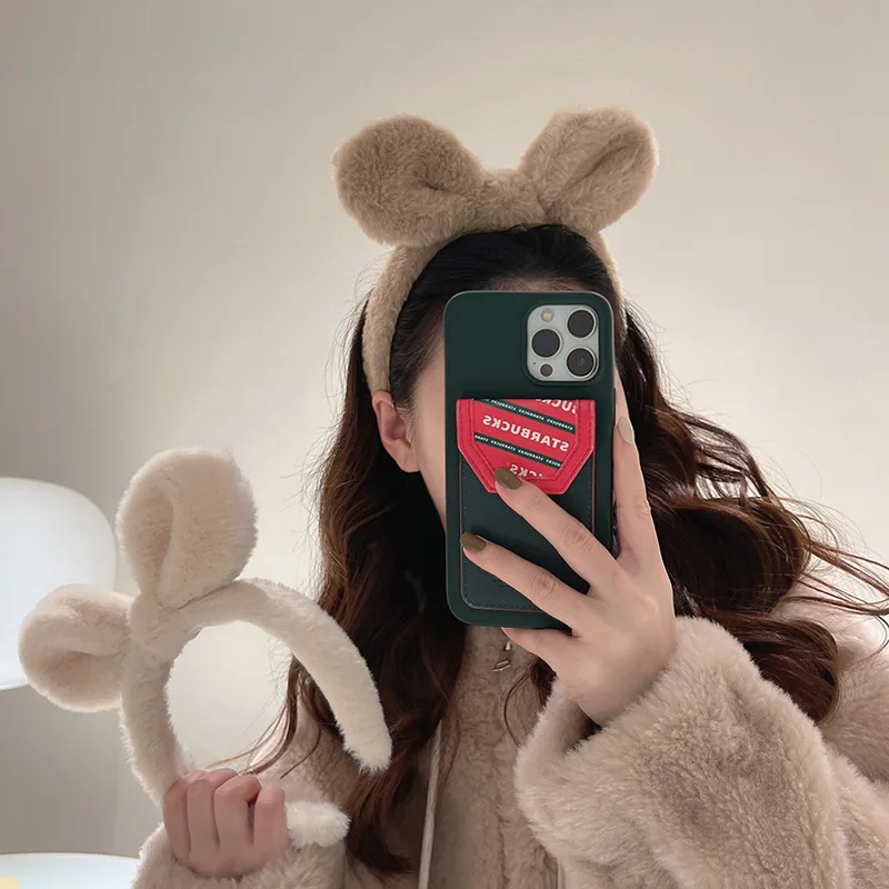 

Korean Plush Rabbit Ears Headband Female Face Hair Band Hairpin Headbands Cute and Playful Hair Accessories for Women 2022