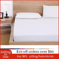 solid fitted sheet mattress cover with all around elastic rubber band bed sheet