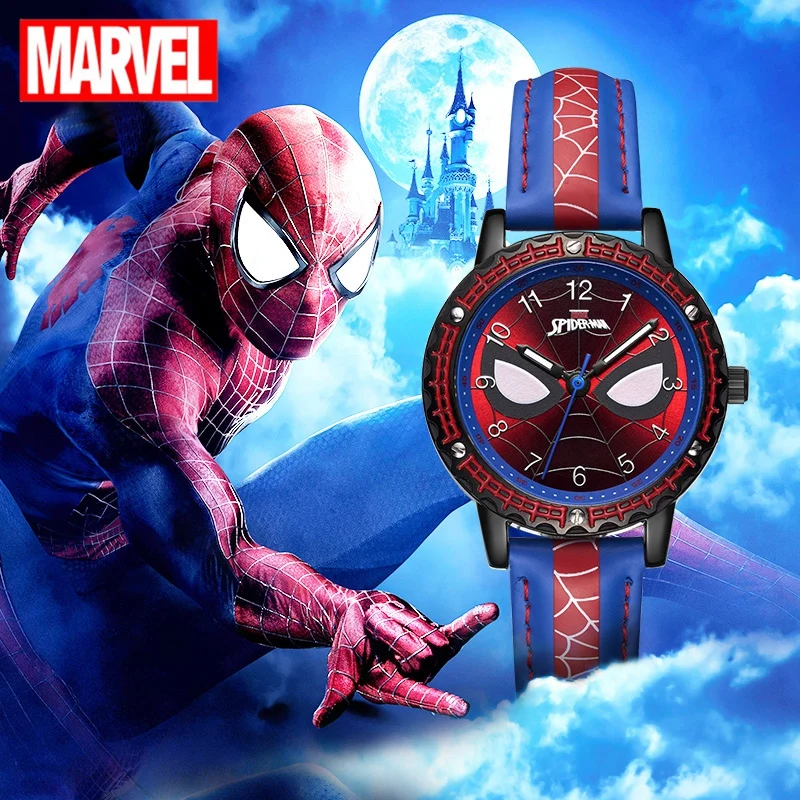 Big Sale Young Men Spiderman Watch Children Super Marvel Wristwatches Luminous Waterproof Good Clock Kids Watches Boys Gift New