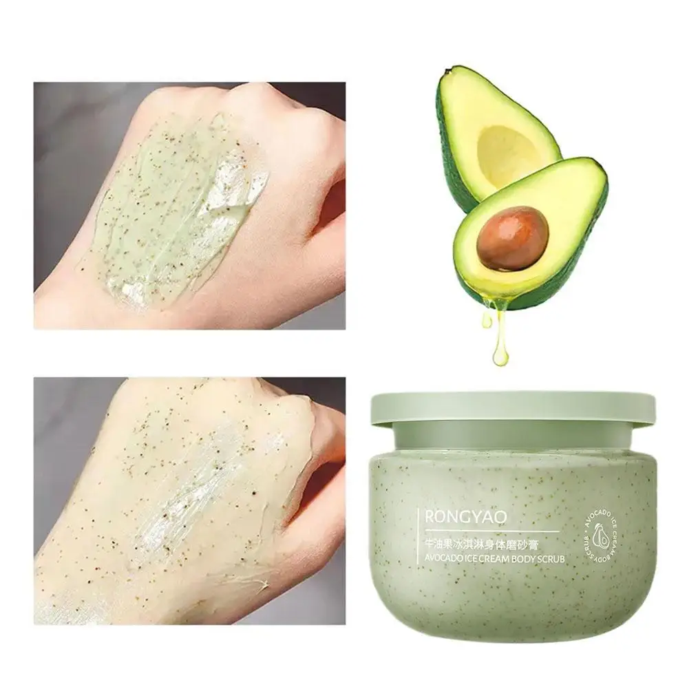 

Avocado Ice Cream Body Scrub Exfoliating 250g Soft Moisturizing Cleansing Massage Cream Full Body Exfoliation Smooth Body Care