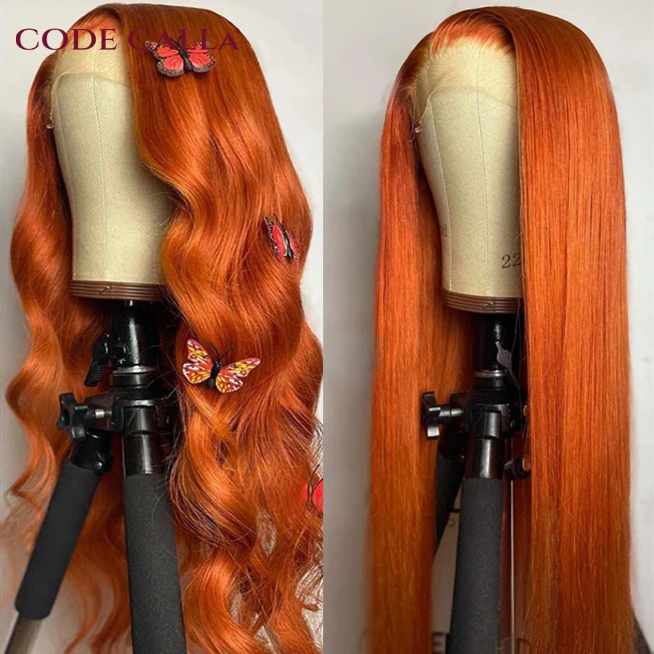 Orange Ginger Lace Front Wig Human Hair 13x4 Body Wave Lace Front Wig Pre Plucked Colored Human Hair Wigs For Women Human Hair