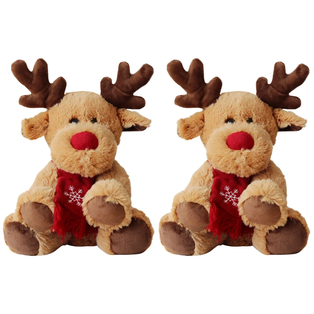 

2pcs 29cm Christmas Plush Elk Toy Adorable Xmas Deer Toy for Girls Kids Children (Light Brown)