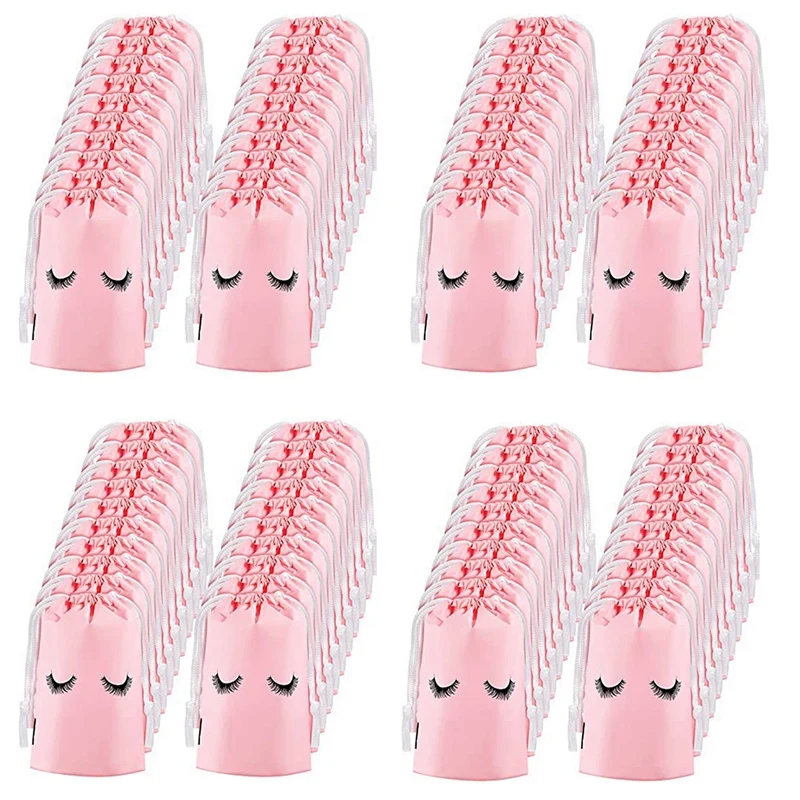 

200 шт., пластиковые косметички на шнурке для ухода за ресницами