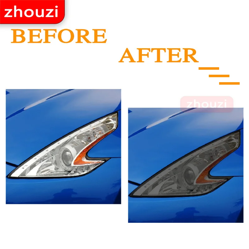 

2 Pcs For Nissan 370Z Nismo 2009-On Car Headlight Tint Black Protective Film Protection Transparent TPU Sticker Accessories