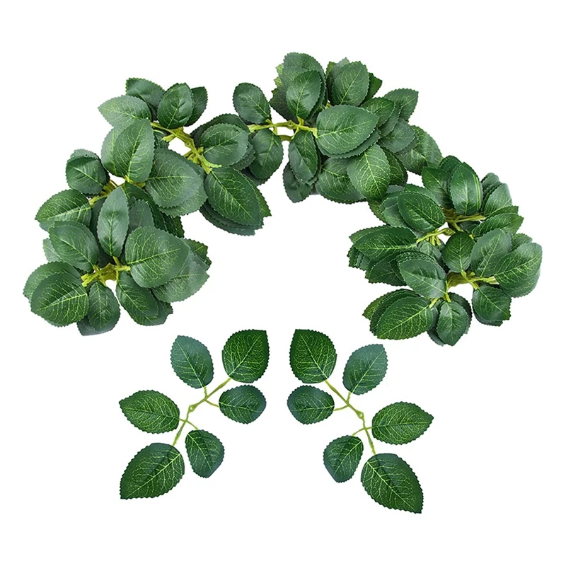 

200Pcs Bulk Rose Leaves Artificial Greenery Fake Rose Flower Leaves For DIY Wedding Bouquets Centerpieces Party