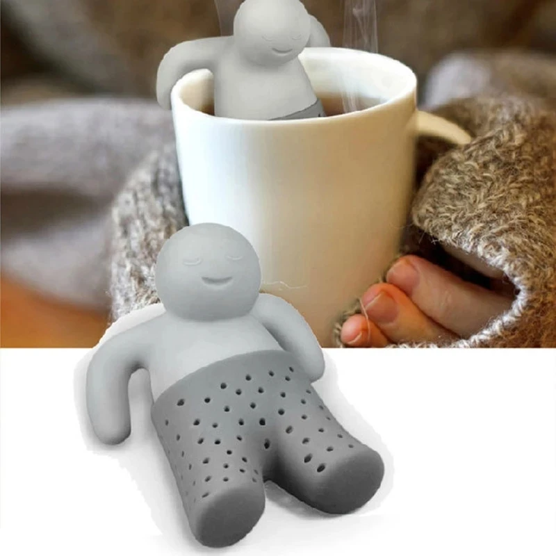 

Cute Cartoon Lazy Portable Creative Villain Filter Brewing Interesting Silicone Tea Strainer Kitchen Accessories Teapot Gadget