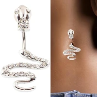 women navel piercing belly ring rhinestone snake body jewelry bar stainless steel belly button rings surgical piercing