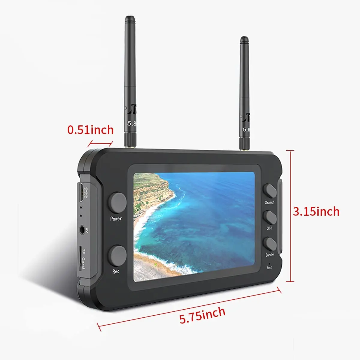 5 8G FPV монитор с DVR 40CH 4 3 дюймовый ЖК-дисплей 16:9 NTSC/PAL автоматический поиск
