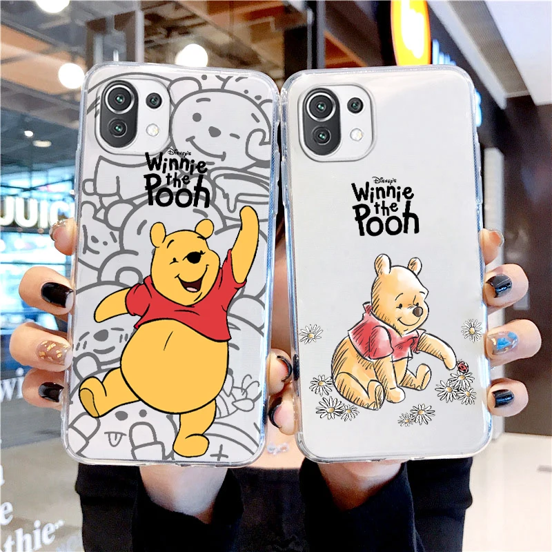 

Disney Baby Bear Winnie Pooh For Xiaomi 13 Lite 12T 12S 12 11 Ultra 11T 10T 9 Pro 5G Transparent Phone Case Cover