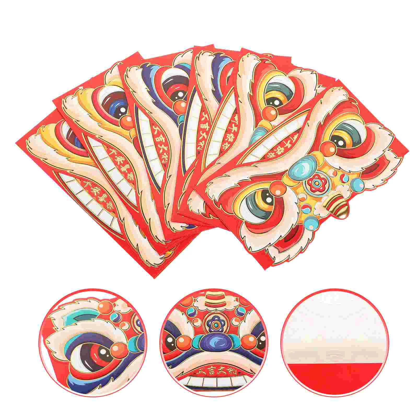 

6 Pcs Pursess Red Envelopes Chinese Packet For New Year Decorative Money Paper Storage Packets