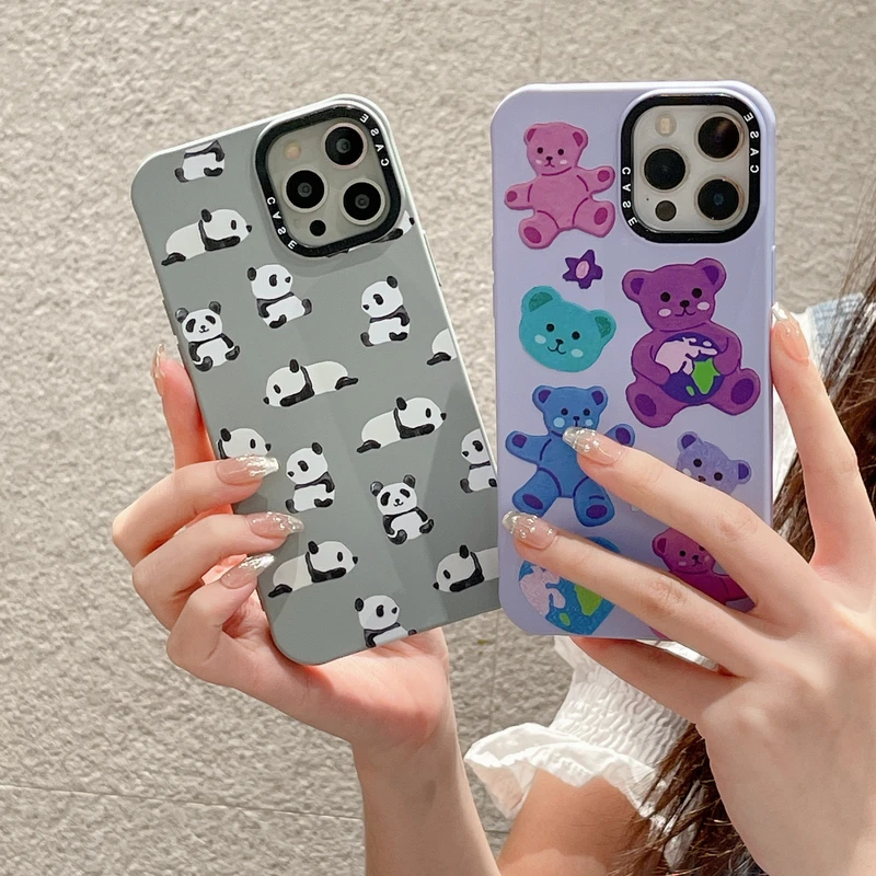 

Cute Cartoon Animal Teddy Bear Panda Shockproof Silicone Soft Phone Case For iPhone 11 12 13 Pro Xs Max X Xr 7 8 Puls Cover