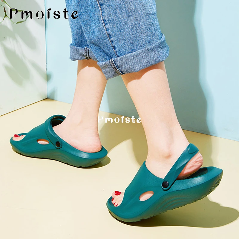 Designer Slippers for Women 2023 Summer Thick Soled Fit EVA Slippers Outside Wear-resistant Comfortable Non-slip Sandals