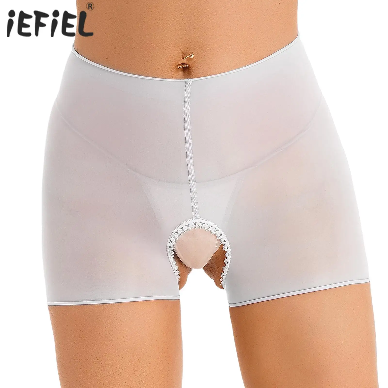 

Сексуальные женские и мужские трусы с вырезом, дышащие Прозрачные Боксеры, трусы, трусы с открытой промежностью, эластичное нижнее белье