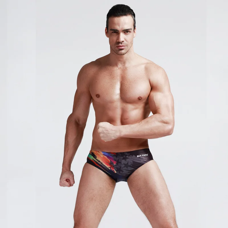 Men's Swimming Briefs Triangle Shorts Swim Trunks Professional for Training and Competition