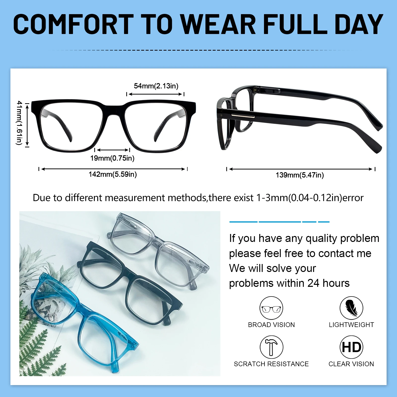 Мужские квадратные очки OCCI CHIARI для чтения