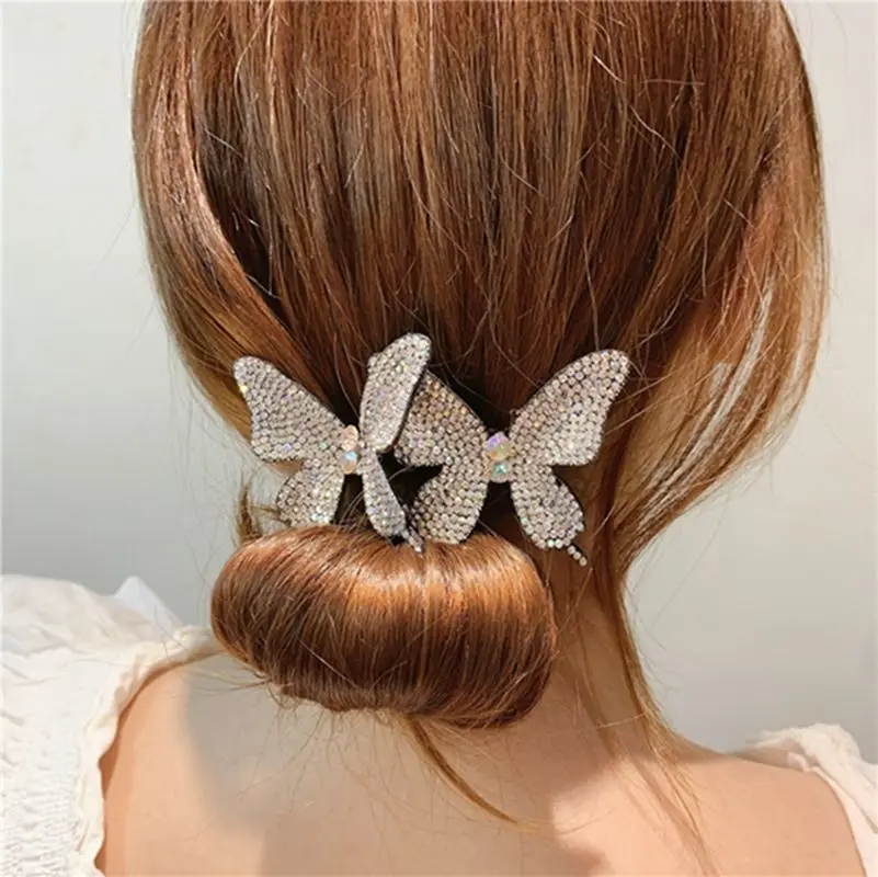 

XIBOSS New Style Ball Head Braiding Device Korean Butterfly Hair Device Lazy Fluffy Curling StickBFlower Bud Hair Accessorie
