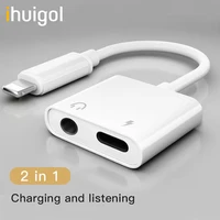ihuigol 2 in 1 headphone adapter for iphone x 7 8 plus xs max lighting adapter 3 5mm jack audio cable earphone charging adapters