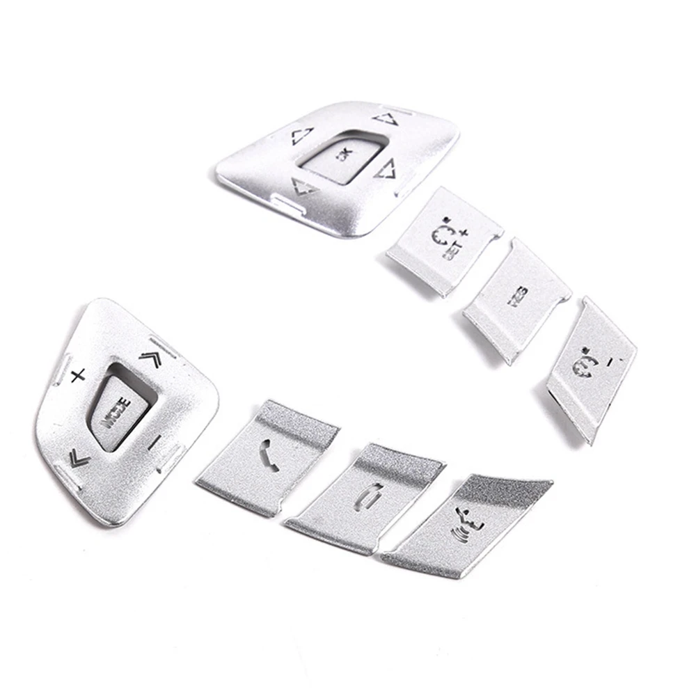 

10 Pcs Car Steering Wheel Button Patch Trim Cover for Land Rover Evoque for Jaguar XJ 10-19