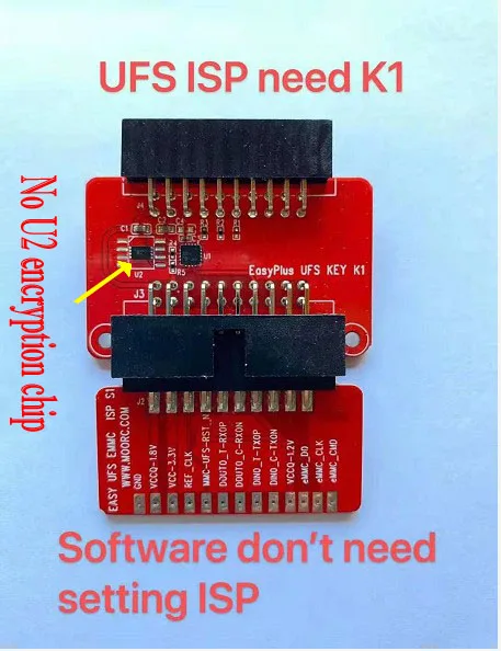 Новинка 2023 адаптер EASY Plus UFS key K1 + eMMC ISP 2 в 1 для работы розетки UFS/EMMC (положение U2 без