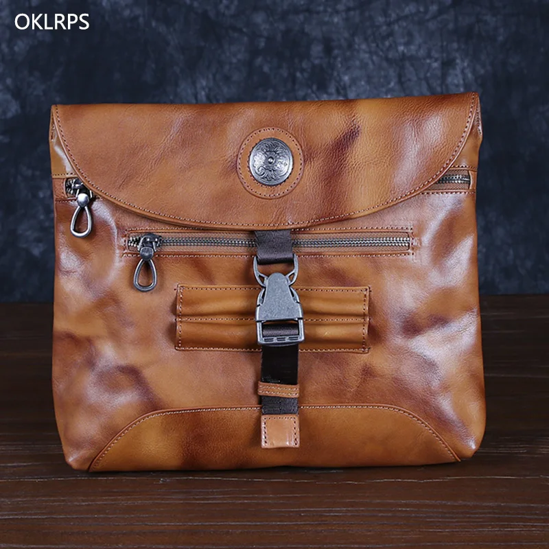Мужская кожаная винтажная сумка через плечо