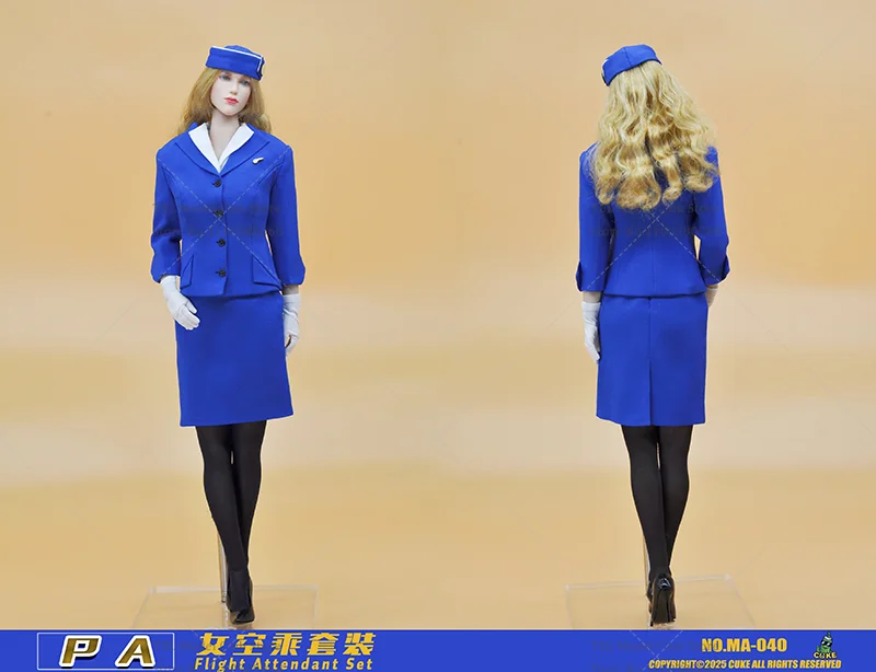Фото CUKE TOYS MA-040, масштаб 1/6, женская одежда, профессиональный костюм членов бортового экипажа, синие комплекты для 12-дюймовых фигурок солдат №3