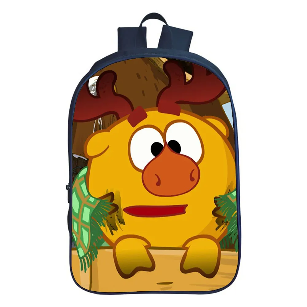 

Школьный портфель с мультипликационным принтом Kikoriki, рюкзак для мальчиков и девочек, повседневная школьная сумка для подростков, вместител...