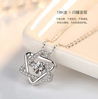 crystal beating heart necklace female high quality simple fashion temperament collarbone chain bride wedding jewelry
