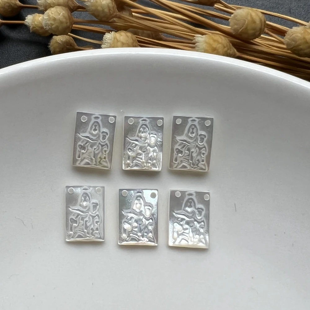 

50pcs/lot 8x11mm Natural Rectangle Lady of Mount Carmel Mother of Pearl Shell Lady Mt Carmel Mother Pearl MOP for DIY Jewelry