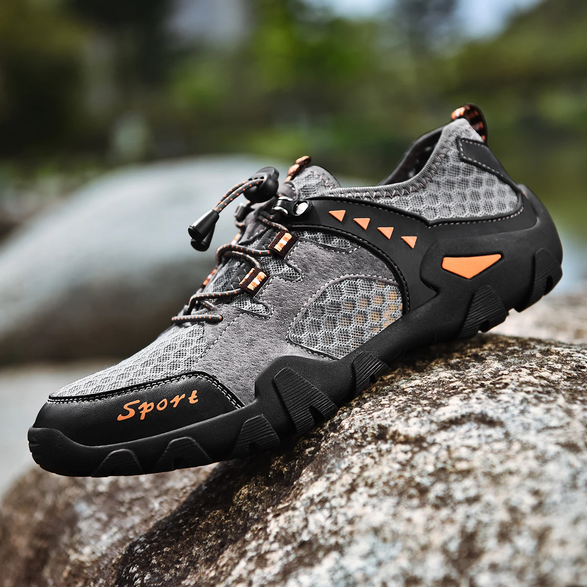 

Sandals Men's Shoes Summer New Breathable Mesh Hollow Outer Mesh Shoes Men's Beach Sneakers Men