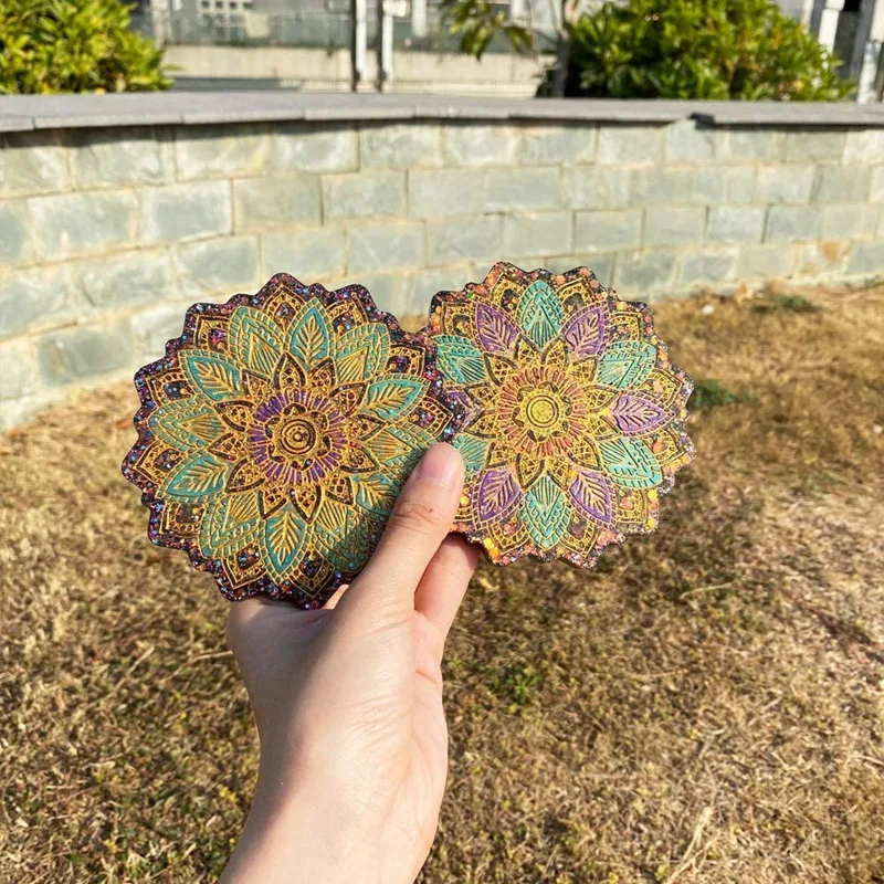 5 шт. смоляные формы для подставок мандалы лотков смолы силиконовые из эпоксидной