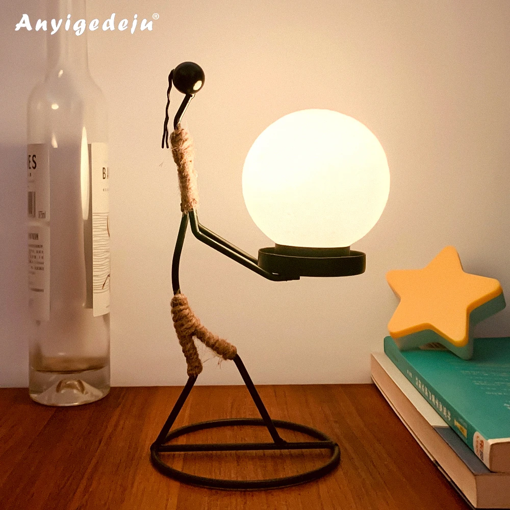 

Newest Metal Human Figurines Night Lights 3D Print Led Moon Lamp For Desk Kids Bedroom Sleep Led Night Light Dropshipping