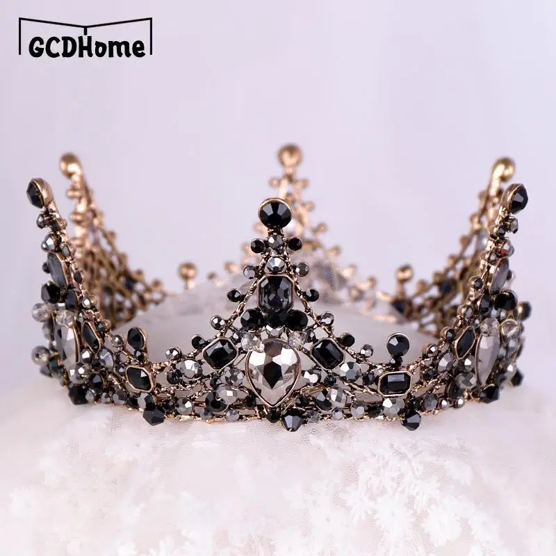 1PC Mini Crown Cake Topper Crystal Pearl Tiara Children Hair Ornaments Cake Decoration Party DIY