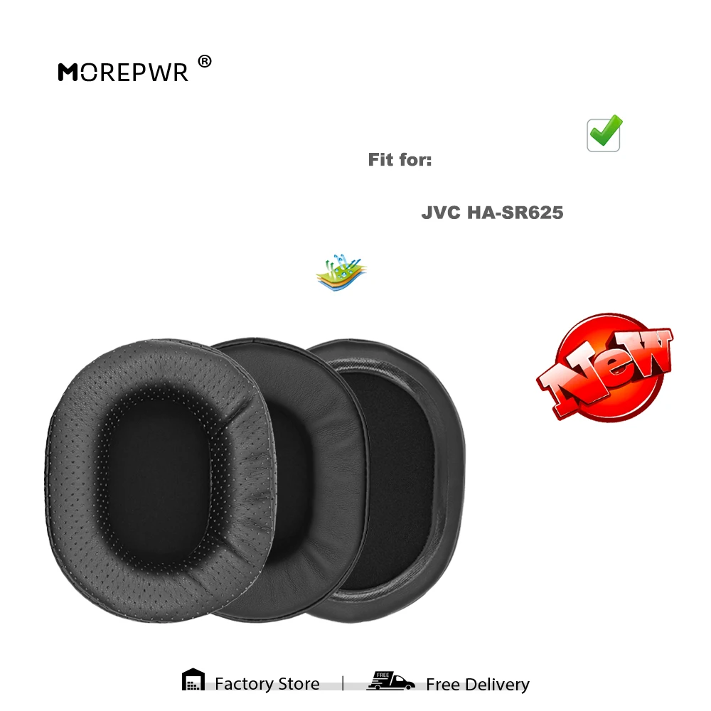 

Morepwr Replacement Ear Pads for JVC HA-SR625 Headset Parts Leather Cushion Velvet Earmuff Earphone Sleeve Cover