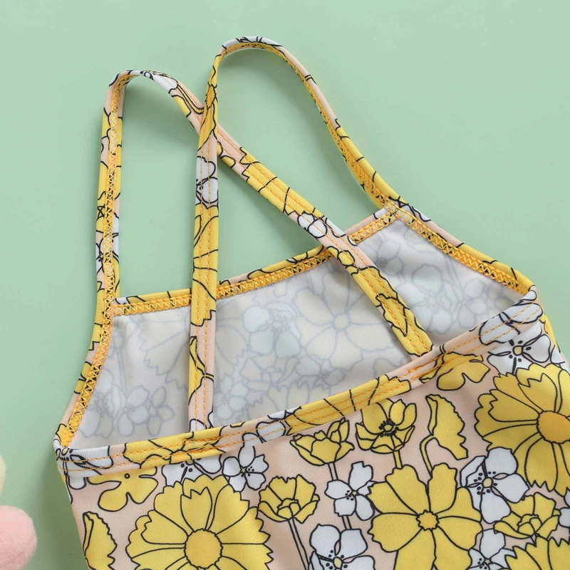 Бикини с квадратным вырезом и цветочным принтом на возраст 6-4 года |