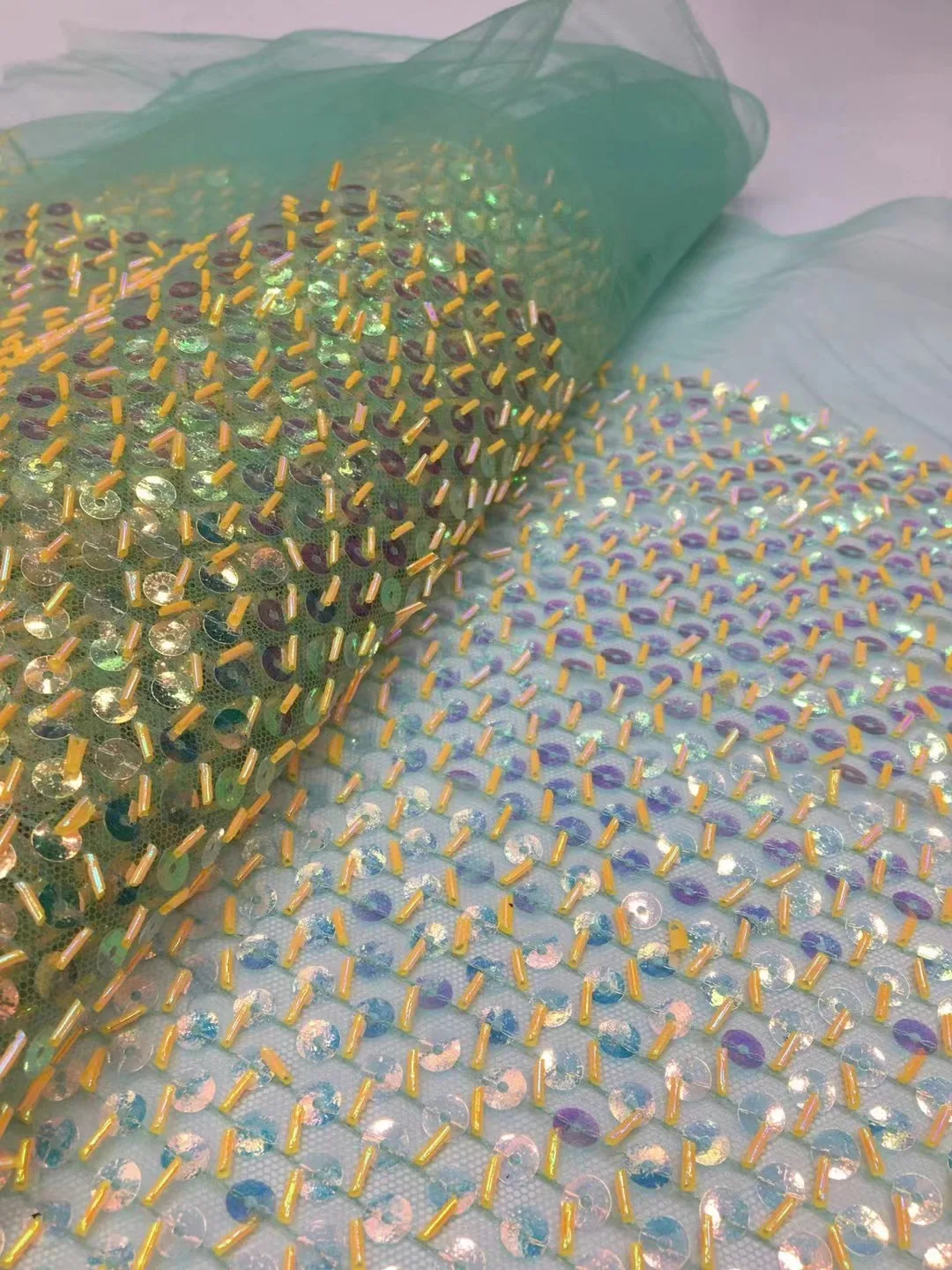 Роскошная нигерийская сетчатая кружевная ткань с блестками 2023