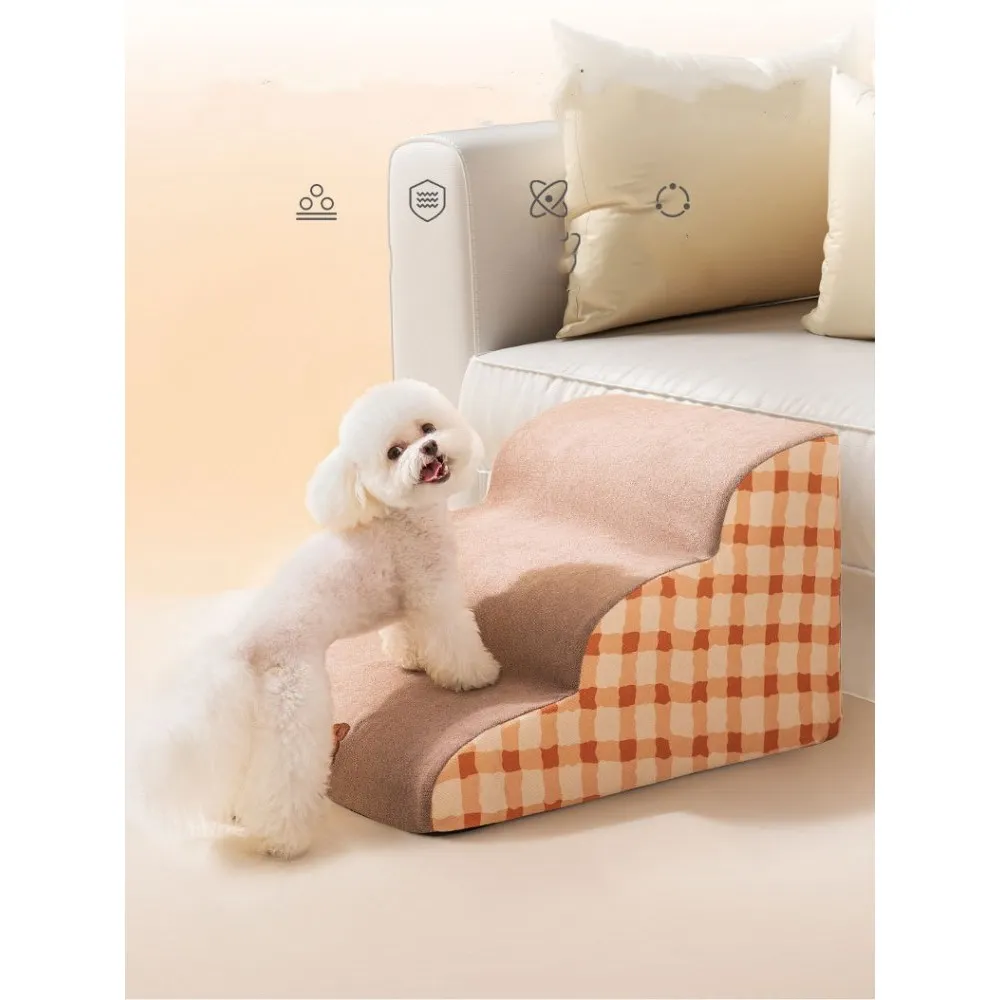 

Pet 2/3/4 Steps Stairs For Small Dog Cat Ramp Ladder Anti-Slip Bed Stairs Sofa Bedside Supplies Memory Foam Dog Sofa Stairs