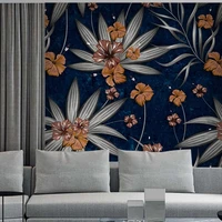3d wallpaper luxury tropical plant flowers leaves mural living room tv sofa background wall paper mural papel de parede sala